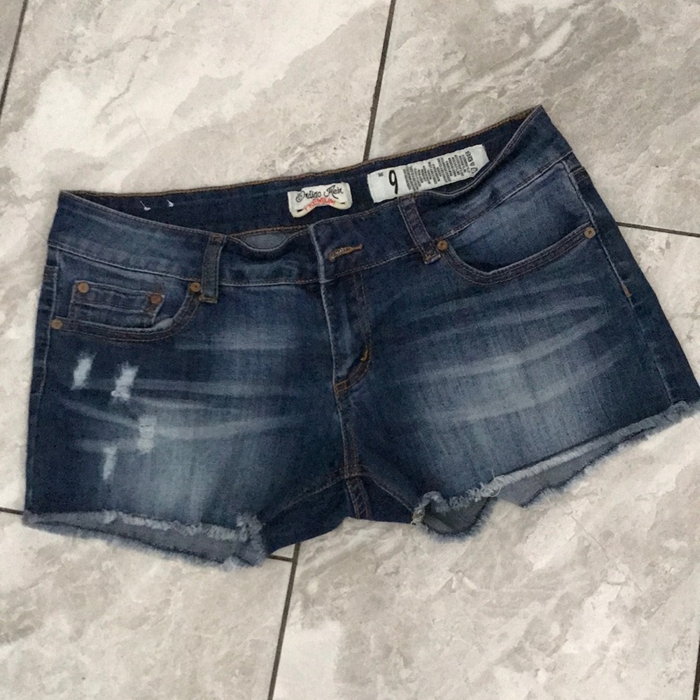INDIGO RAIN Women Blue Denim Distressed Jeans Shorts | 9